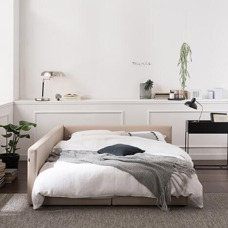 [Display Sale LAST ONE] New Tom Bumper Bed Q Beige