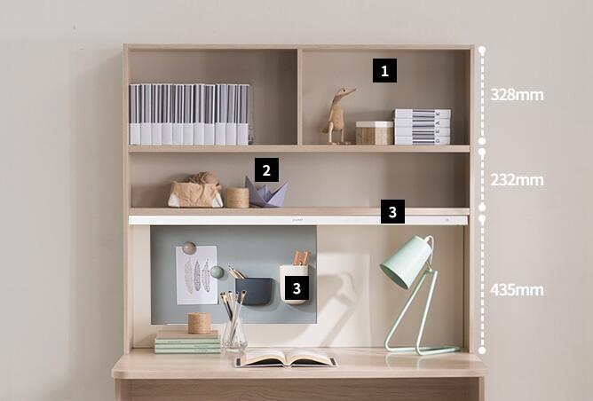 Ronan Adjustable Desk with Upper Shelf (accept pre-order)