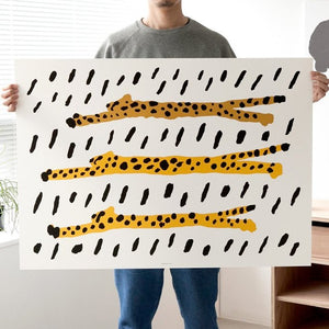 Run Cheetah Run! Poster in Black Frame