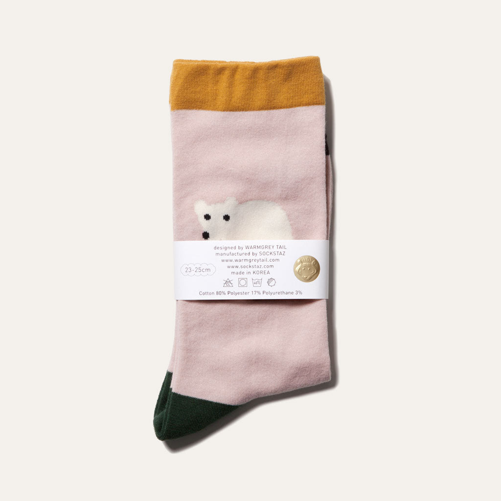 Socks - Rolling Bear Pink