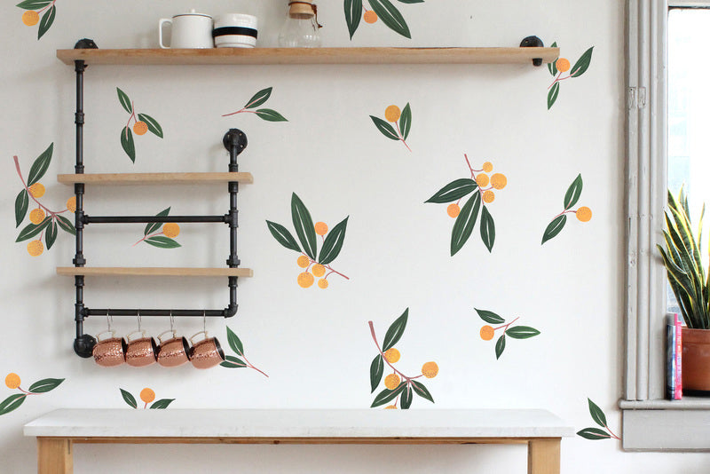 Easy Wall Sticker - Tangerines in Greens