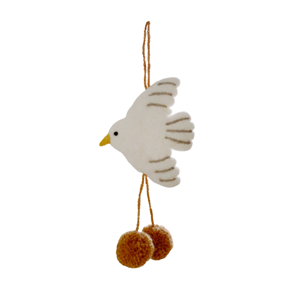 Wool Pompom Bird Wall Hanging