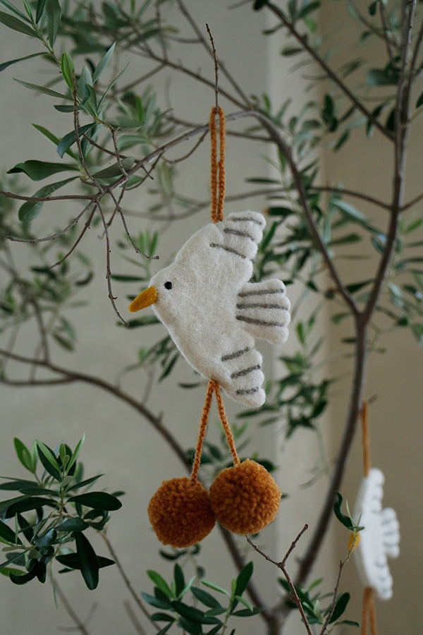 Wool Pompom Bird Wall Hanging