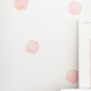 Easy Wall Sticker - Water Colour Polka Dots Coral