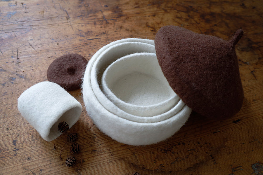 Felt Acorn Basket