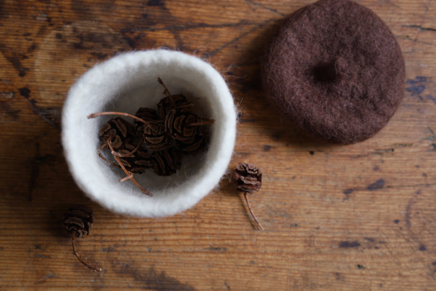 Felt Acorn Basket