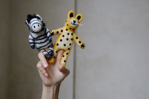 Felt Finger Puppet - Zebra