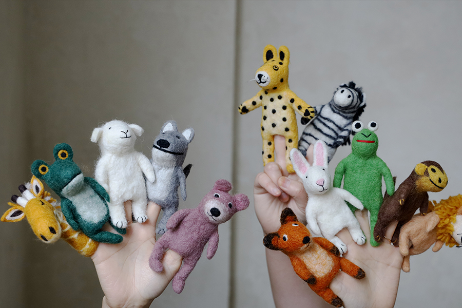 Felt Finger Puppet - Zebra