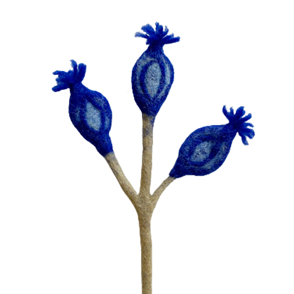 Felt Flower Blue Rosehip