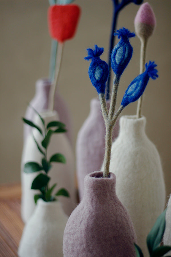 Felt Flower Blue Rosehip