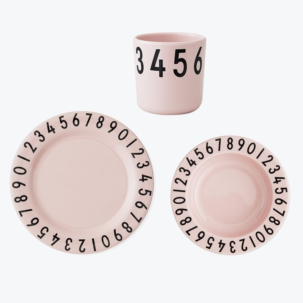 Melamine The Numbers Gift Set - Pink